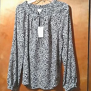 A New Day blouse, women's XXL animal print NWT